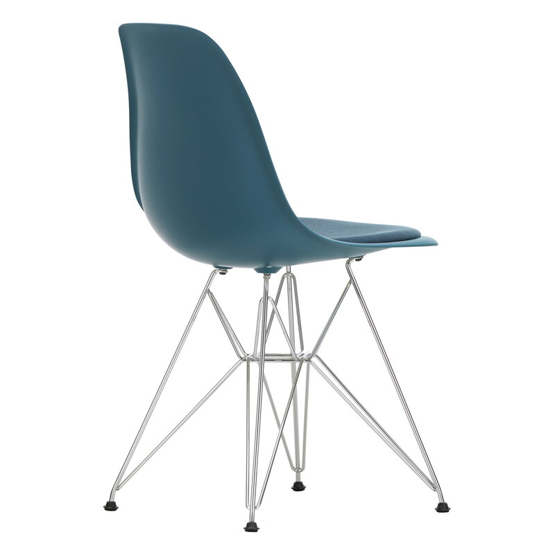Vitra Eames Dsr Chair Sea Blue, Navy Blue Dining Chairs With Chrome Legs Singapore
