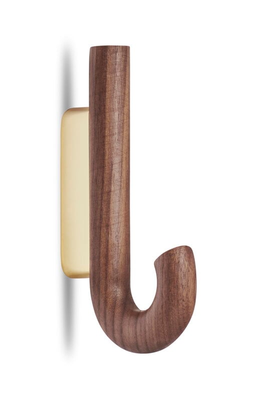Gejst Hook hanger, mini, walnut - brass, extra image