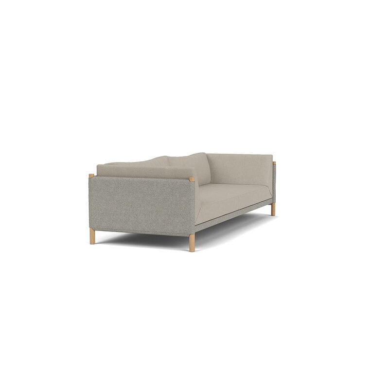 FDB Møbler L48 Moesgaard 3-seater sofa, oak - Sealife light beige - white, view 5