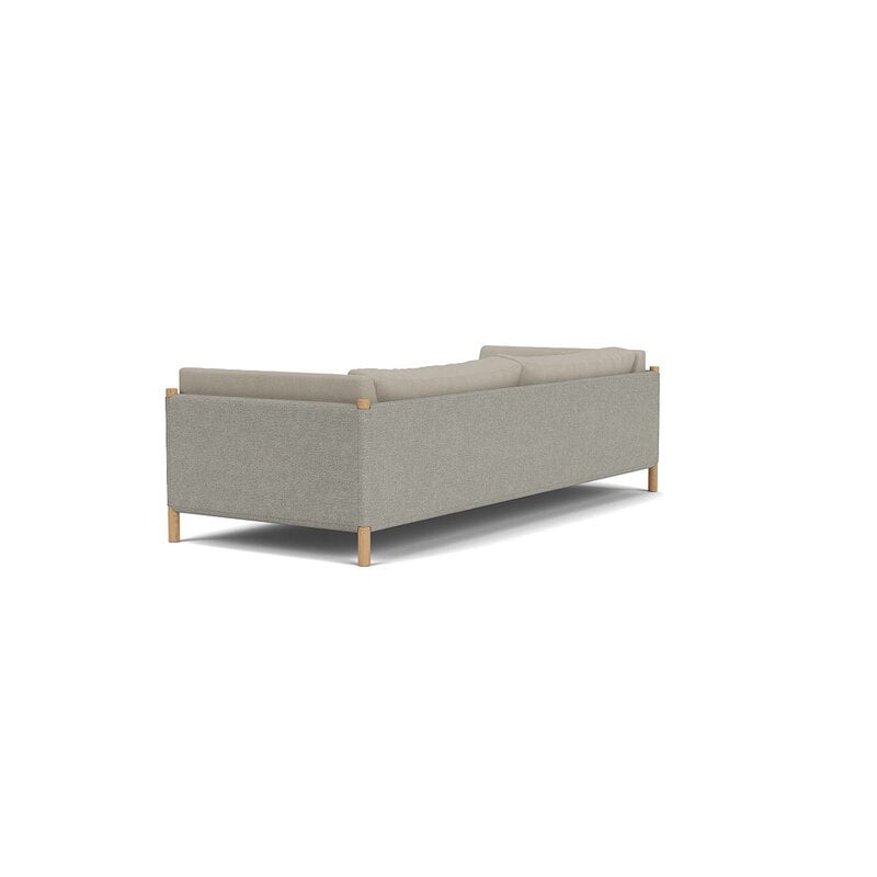FDB Møbler L48 Moesgaard 3-seater sofa, oak - Sealife light beige - white, view 2