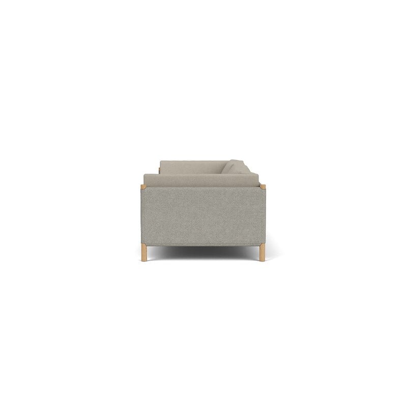 FDB Møbler L48 Moesgaard 3-seater sofa, oak - Sealife light beige - white, view 3