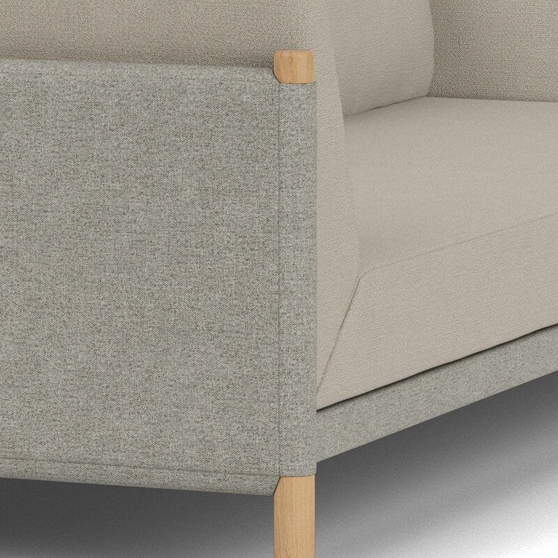 FDB Møbler L48 Moesgaard 3-seater sofa, oak - Sealife light beige - white, view 6