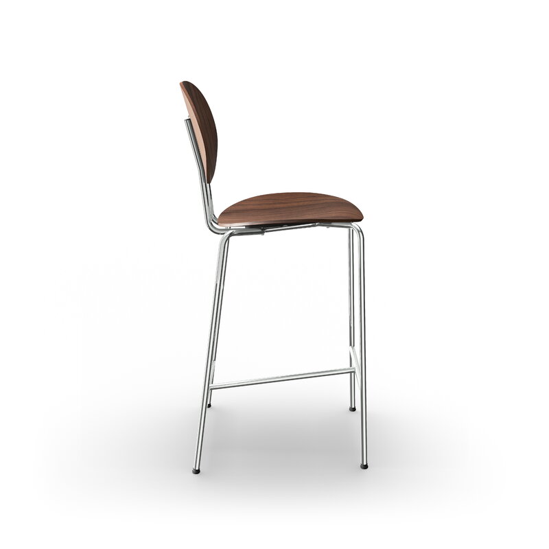 Sibast Piet Hein counter stool 65 cm, chrome - lacquered walnut, extra image
