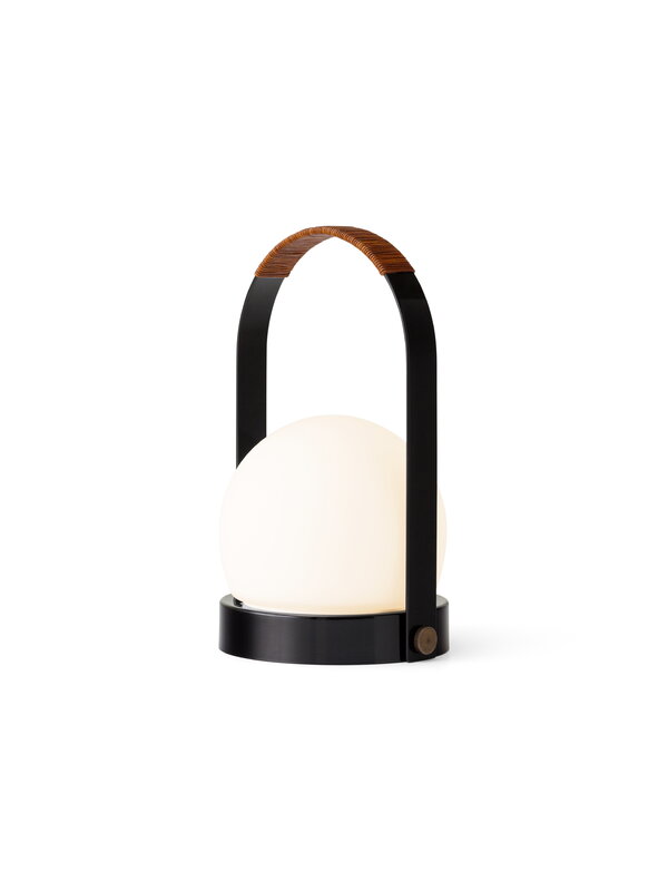 Audo Copenhagen Carrie lampe de table portable, Anniv. Ed., IP44, acier, noir - cuir, image extra