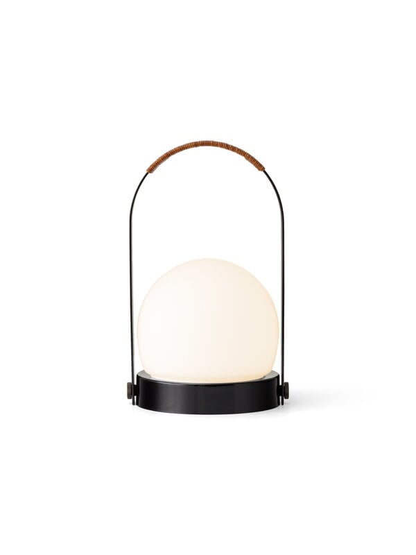 Audo Copenhagen Carrie lampe de table portable, Anniv. Ed., IP44, acier, noir - cuir, image extra