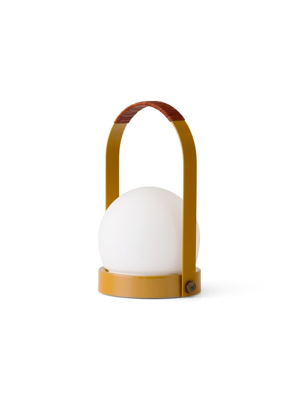 Audo Copenhagen Carrie lampe de table portable, Anniv. Ed., IP44, acier, brun doré - cuir, image extra