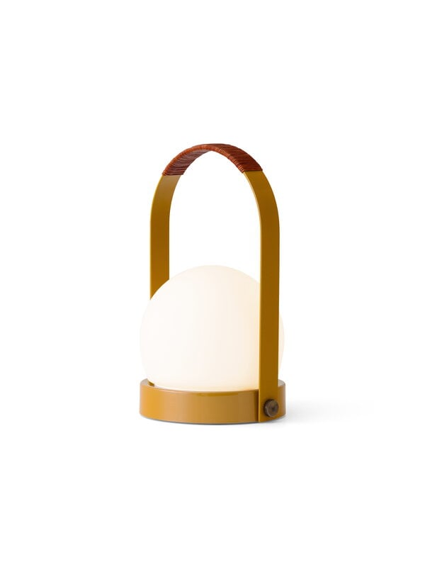 Audo Copenhagen Carrie lampe de table portable, Anniv. Ed., IP44, acier, brun doré - cuir, image extra