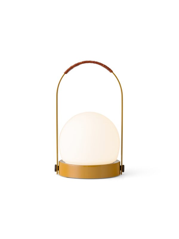 Audo Copenhagen Carrie lampe de table portable, Anniv. Ed., IP44, acier, brun doré - cuir, image extra