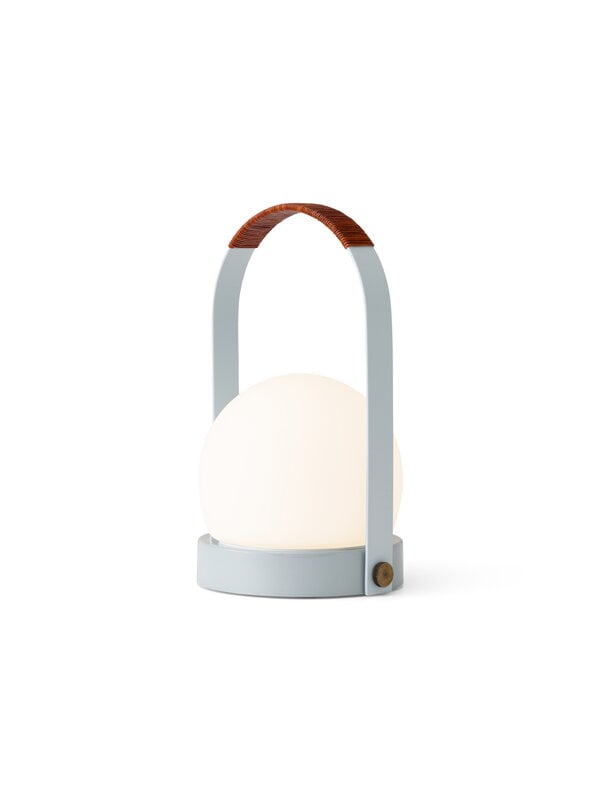 Audo Copenhagen Carrie lampe de table portable, Anniv. Ed., IP44, acier, bleu lin - cuir, image extra