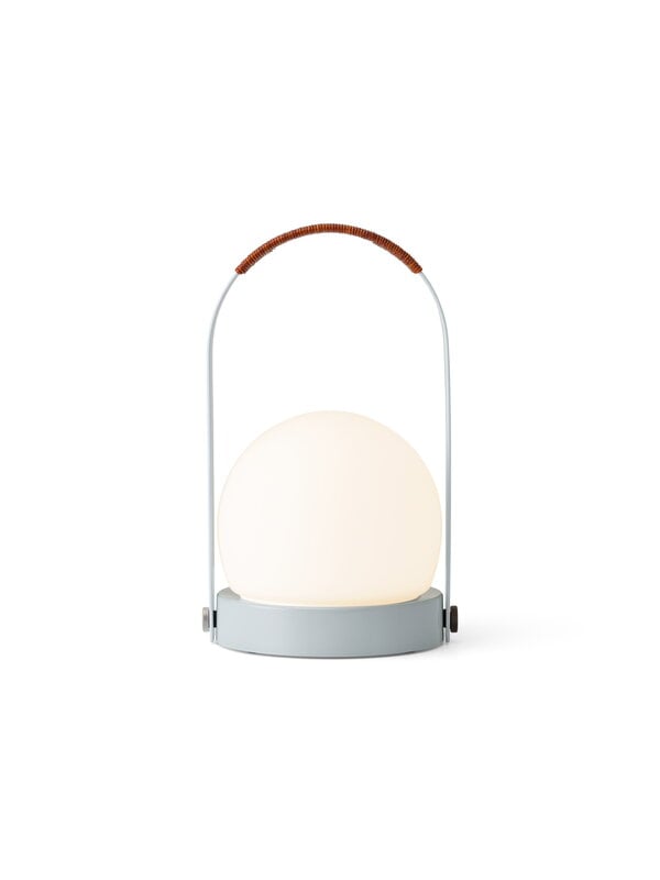 Audo Copenhagen Carrie lampe de table portable, Anniv. Ed., IP44, acier, bleu lin - cuir, image extra