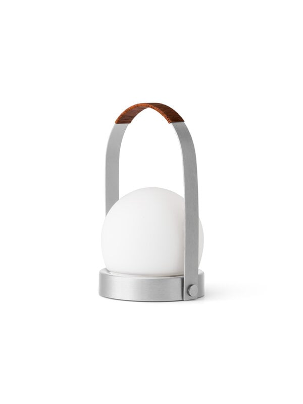 Audo Copenhagen Carrie lampe de table portable, Anniv. Ed., IP44, aluminium brossé - cuir, image extra