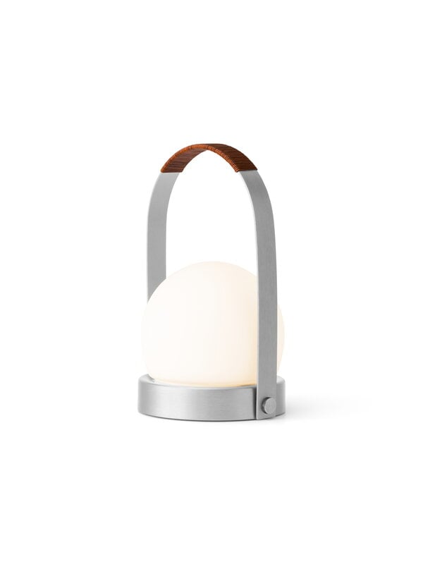 Audo Copenhagen Carrie lampe de table portable, Anniv. Ed., IP44, aluminium brossé - cuir, image extra