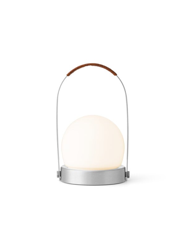 Audo Copenhagen Carrie lampe de table portable, Anniv. Ed., IP44, aluminium brossé - cuir, image extra