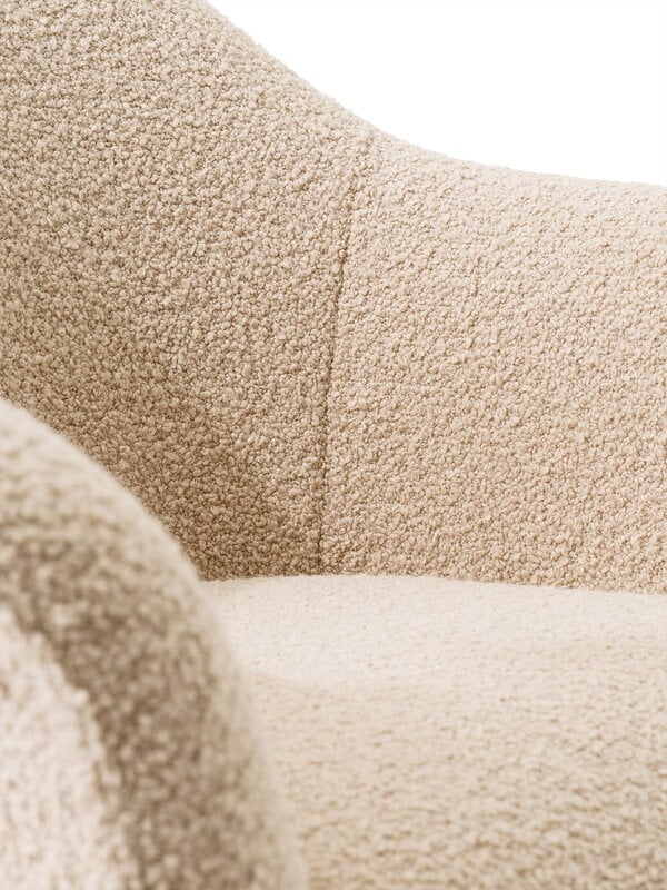 Audo Copenhagen Harbour lounge chair, swivel with return black - Baena 15 beige, extra image