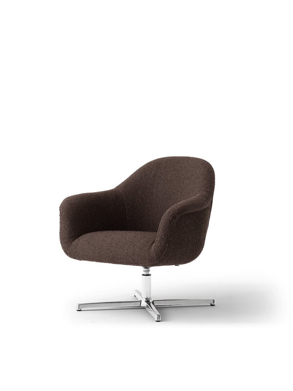 Audo Copenhagen Harbour lounge chair, swivel, polished aluminium - Logan Haze dark brown, extra image