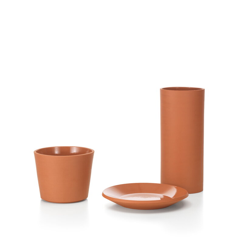 Vaso In Terracotta Naturale, N. 18, Diametro 20 Cm, Altezza 17,5 Cm, Per Piante Da Interno Ed Esterno