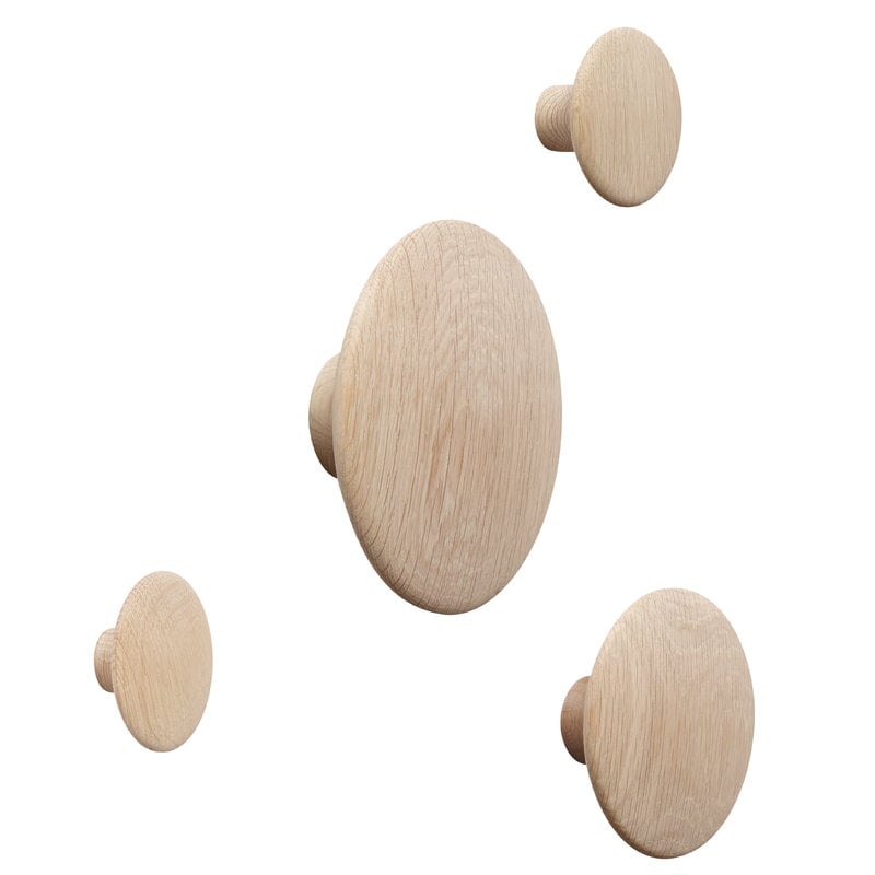 Muuto Dots Wood Coat Hook Oak, Wood Coat Rack Dots