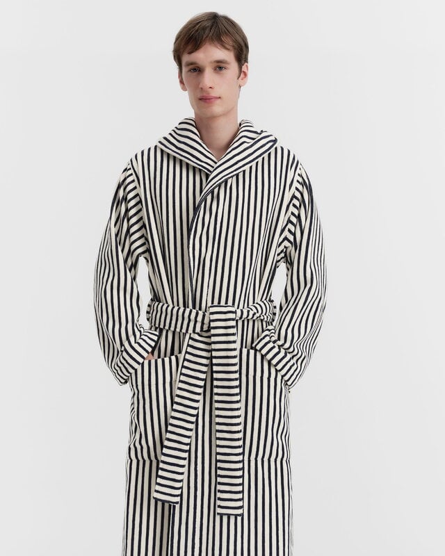 Tekla Hooded bathrobe, sailor stripes, extra image