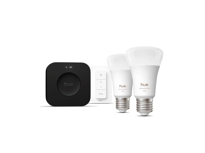 Philips Hue WCA Starterpaket: E27-Glühbirne, 2 Stk., Dimmschalter und Bridge Pro, extrabild