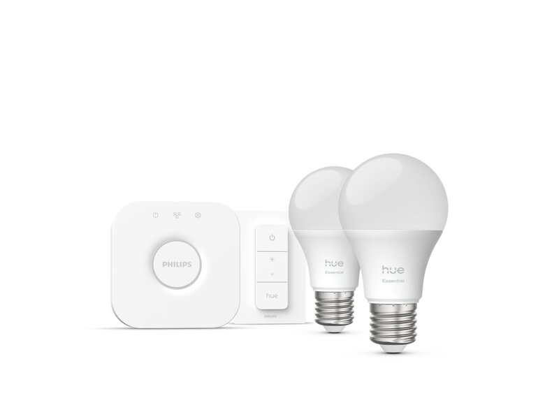 Philips Hue Essential starter pack: E27 bulb, 2 pcs, dimmer switch, Bridge, extra image