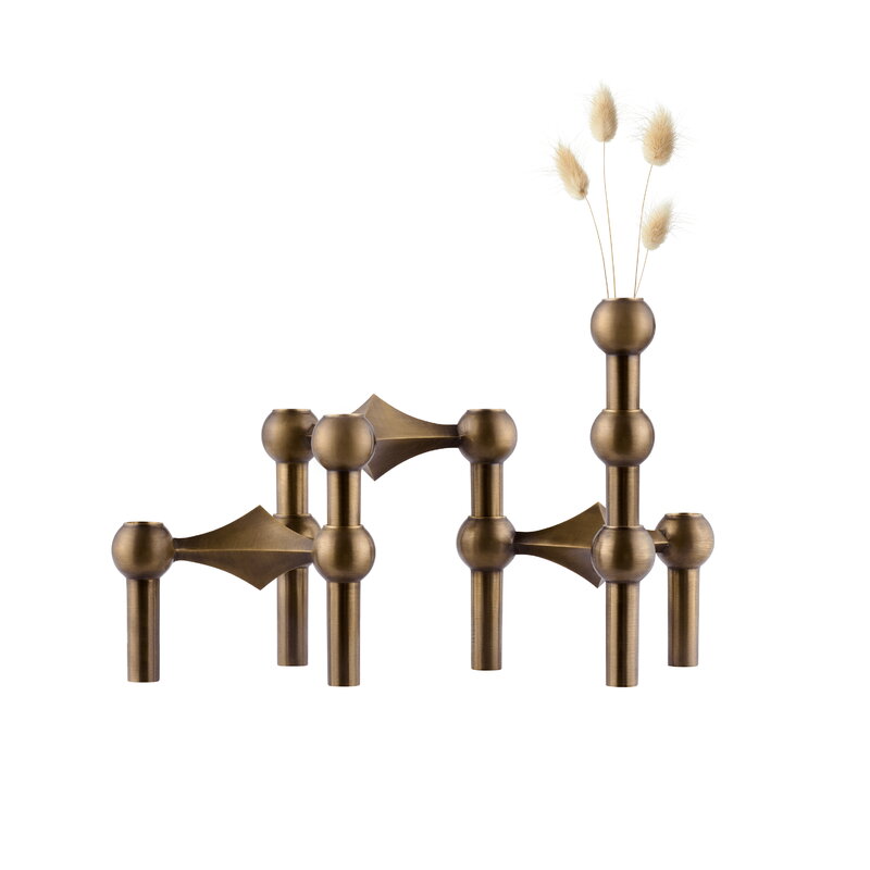 STOFF Copenhagen STOFF Nagel candleholder, set of 3, bronzed brass, view 3