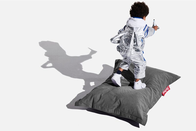 Fatboy Junior Canvas Recycled puff, gris carbón, imagen extra