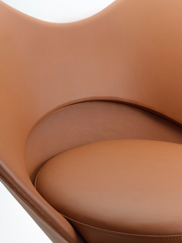 Vitra Heart Cone Chair poltrona lounge, acciaio - Leather Premium F 97 cognac, immagine extra