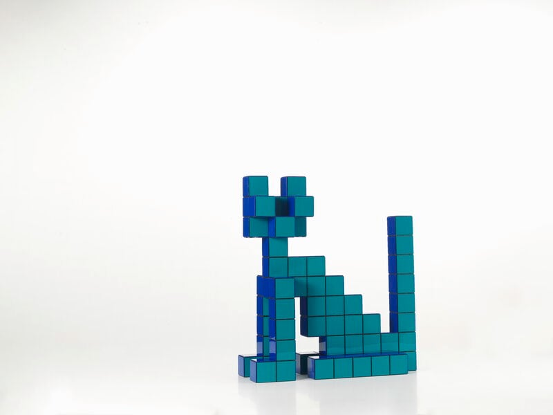 Vitra Panton Cubes Cat figurine, duo-tone blue, view 4