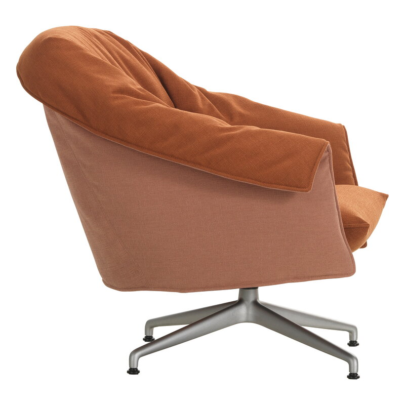 Vitra Bascule Lowback duo-tone nojatuoli, pyörivä,alumiini - Hola terracotta-pink, näkymä 2