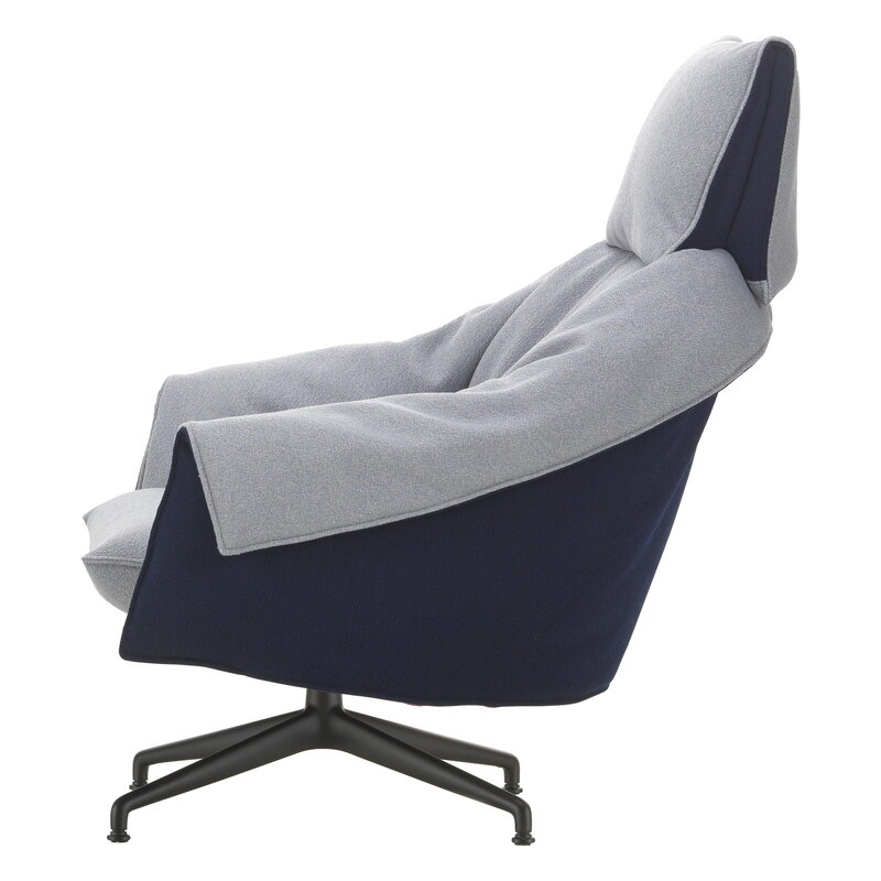 Vitra Bascule Highback duo-tone nojatuoli, pyörivä, musta -Cento l. lavender-blue, näkymä 2