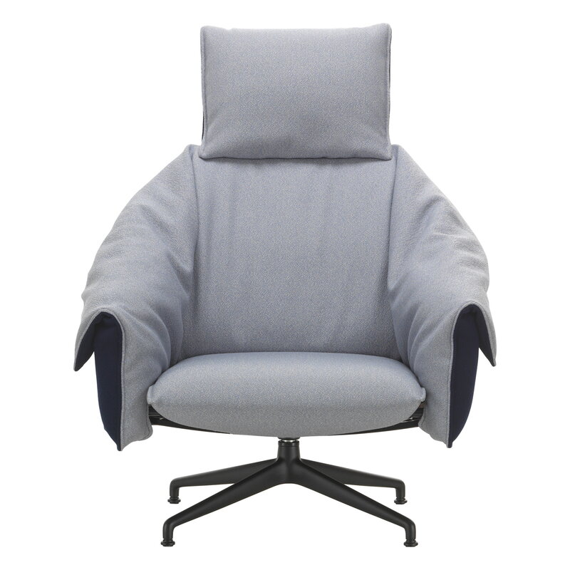 Vitra Bascule Highback duo-tone nojatuoli, pyörivä, musta -Cento l. lavender-blue, näkymä 6