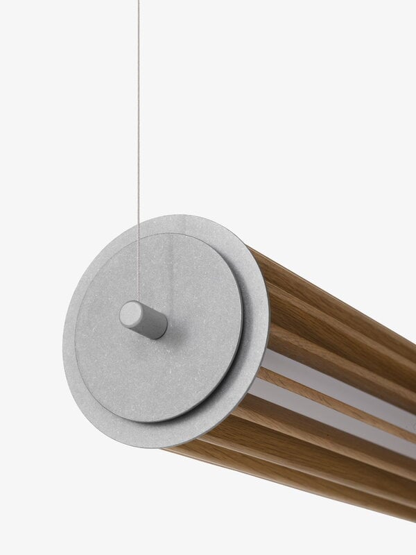 &Tradition Numbra TY1 pendant, tumbled aluminium - lacquered oak, view 4