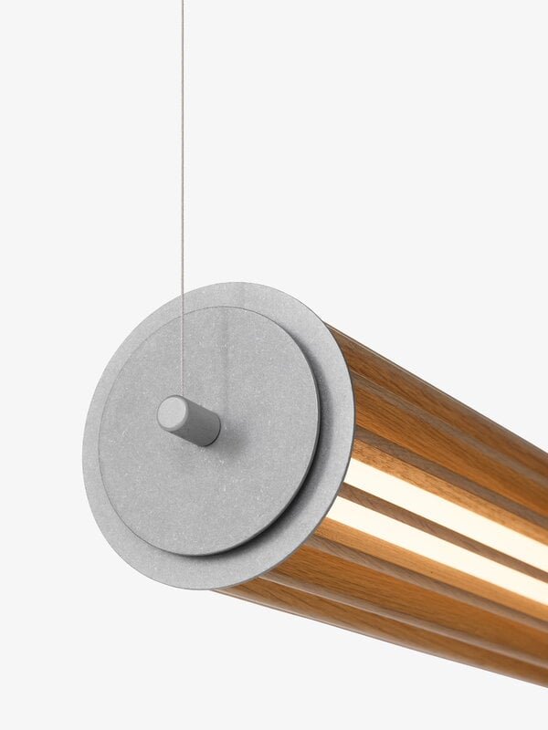 &Tradition Numbra TY1 pendant, tumbled aluminium - lacquered oak, view 5