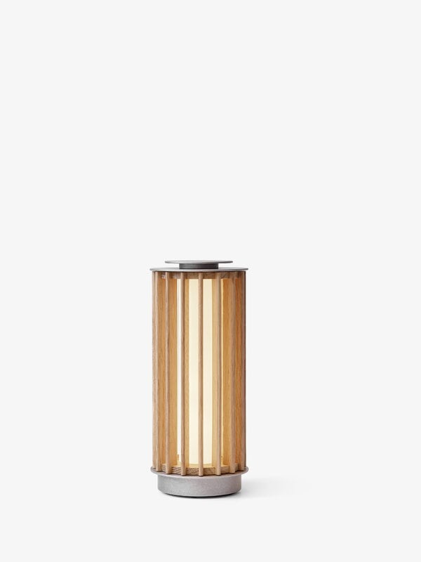 &Tradition Numbra TY3 portable lamp, tumbled aluminium - lacquered oak, view 4