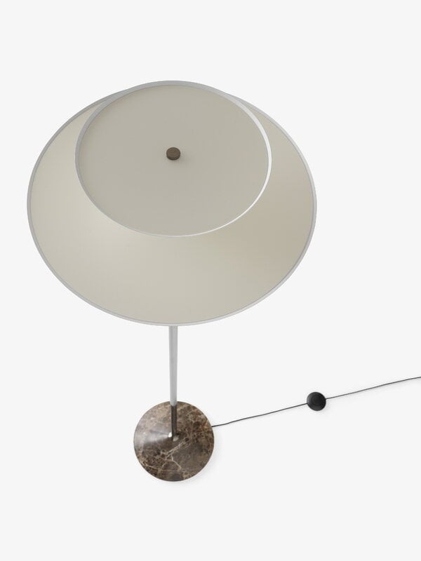 &Tradition Gio LN28 floor lamp, Emperador marble - dark chrome - ecru, view 3