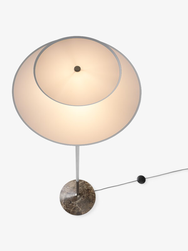 &Tradition Gio LN28 floor lamp, Emperador marble - dark chrome - ecru, view 6