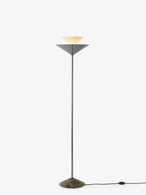&Tradition Gio LN28 floor lamp, Emperador marble - dark chrome - ecru, view 4