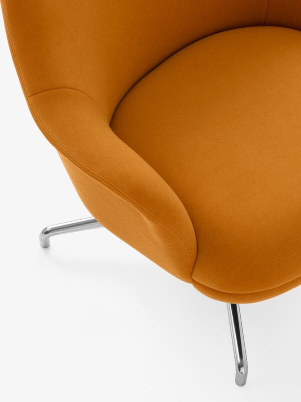 &Tradition Rely HW139 lounge chair, swivel, high-back, polished aluminium -Gentle 0433, view 3
