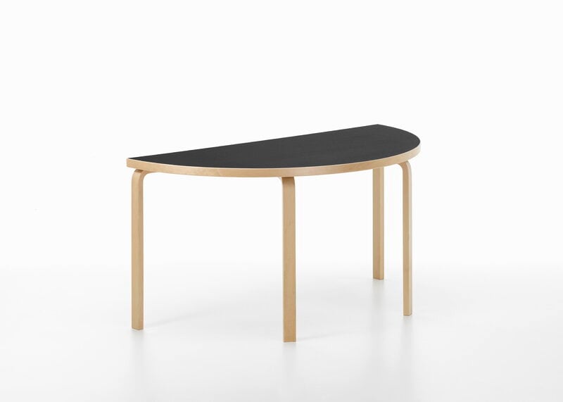 Artek Aalto table 96, birch - black linoleum, view 2