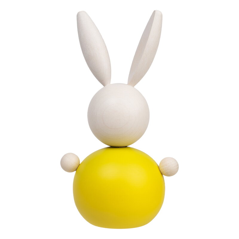 Aarikka Rabbit figurine, yellow - natural, extra image