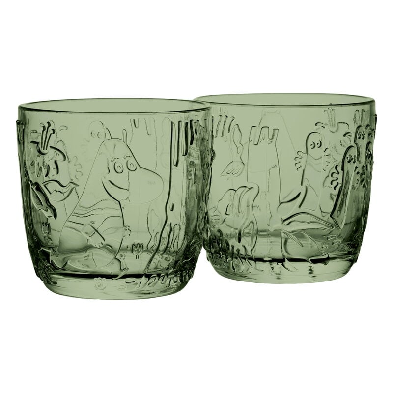 Moomin Arabia Mumin Trinkglas, 280 ml, Tannengrün, 2 Stück, extrabild