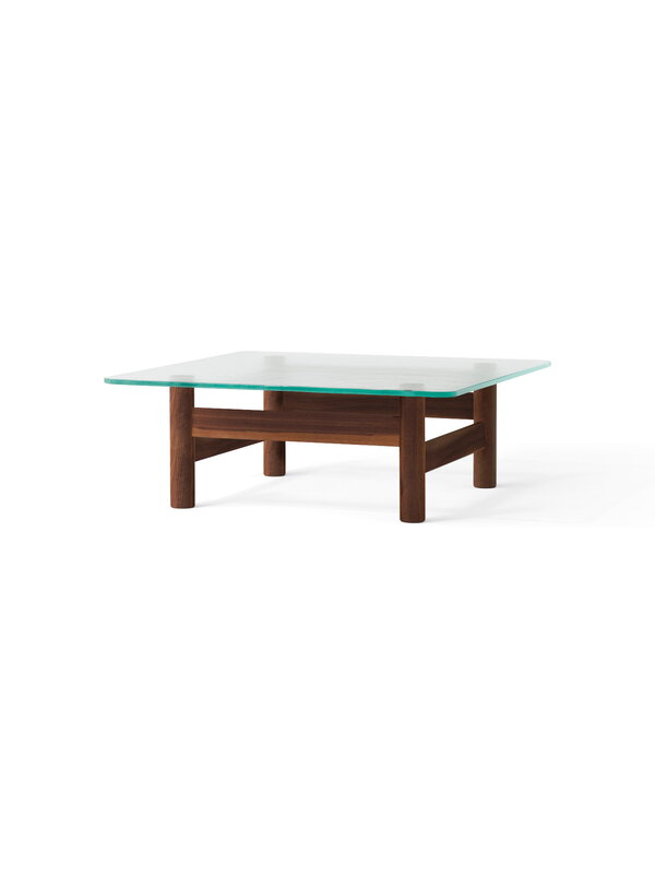 Audo Copenhagen Brasilia lounge table, walnut - clear glass, extra image