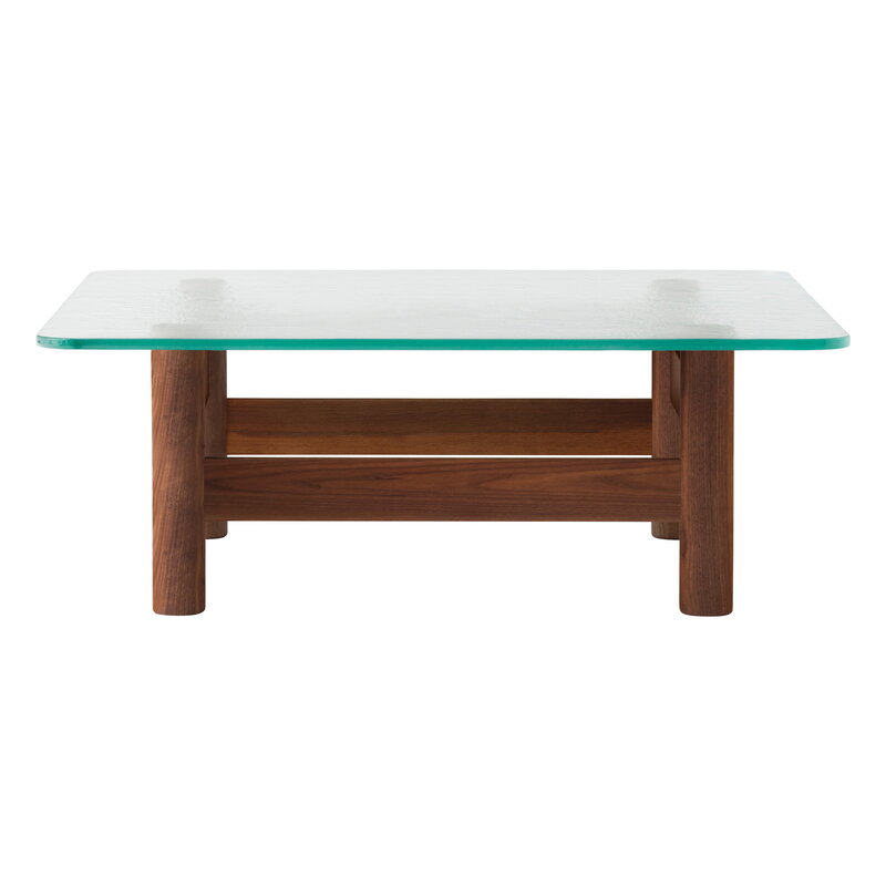 Audo Copenhagen Brasilia lounge table, walnut - clear glass, extra image