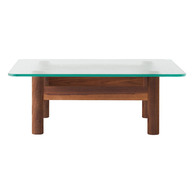 Audo Copenhagen Brasilia lounge table, walnut - clear glass, extra image