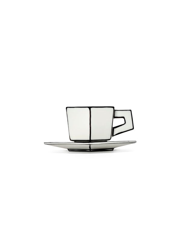 Serax Carte Blanche tasse à espresso avec soucoupe, 2 pcs, blanc, image extra