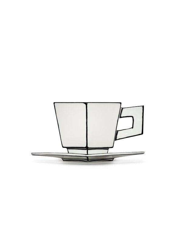 Serax Carte Blanche cappuccino cup with saucer,  2 pcs, white, extra image