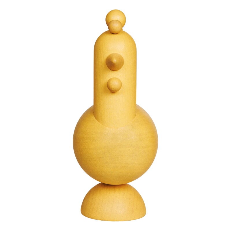 Aarikka Chinese Zodiac Rooster wooden sculpture, yellow, view 3