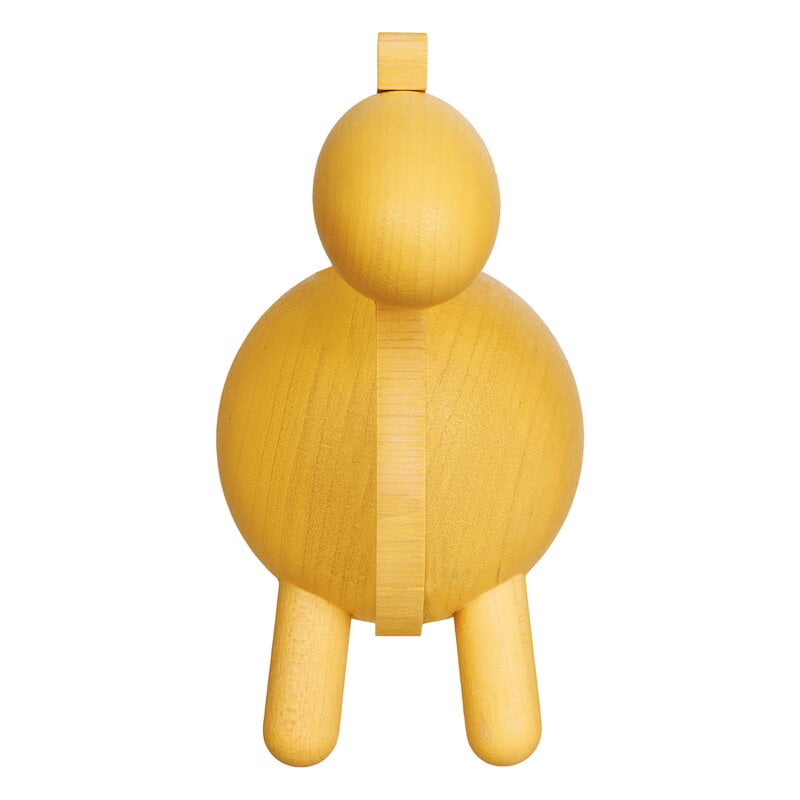 Aarikka Chinese Zodiac Horse wooden sculpture, yellow, view 3