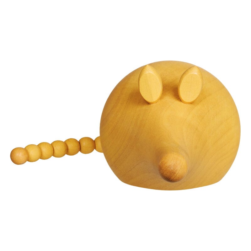 Aarikka Chinese Zodiac Rat wooden sculpture, yellow, view 3