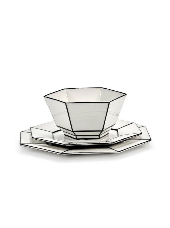 Serax Carte Blanche breakfast plate, 2 pcs, white - black, extra image